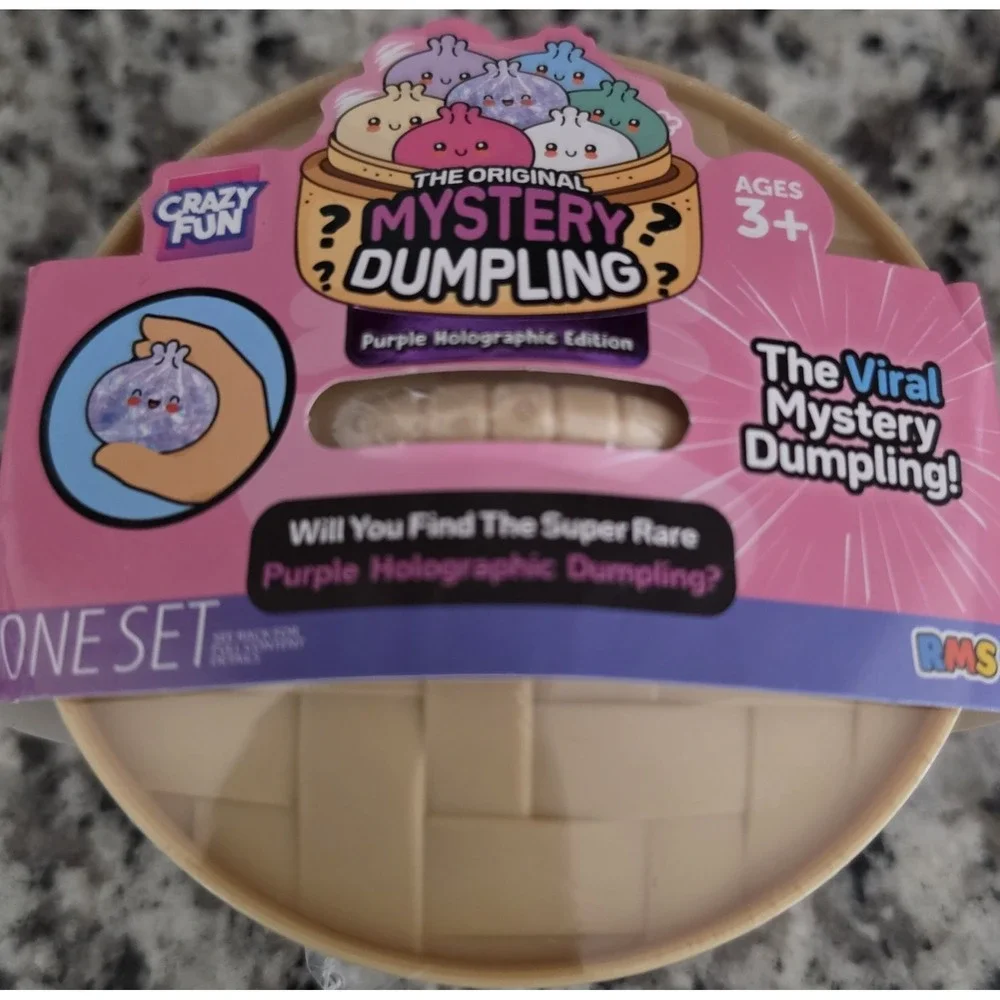 Viral Five Below Mystery Squishy Dumpling Bun~New~Purple Holographic Edition
